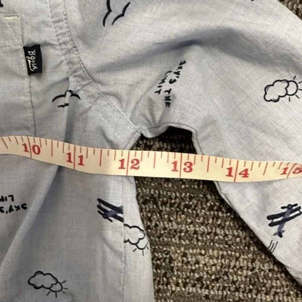 OshKosh B'Gosh Outfit Denim Overalls and Airplane Button Up